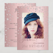 Invitation Photo Surprise Anniversaire de la fête des diamant (Devant / Derrière)