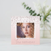 Invitation Photo Surprise Anniversaire de la fête rose diaman (Debout devant)