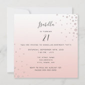 Invitation Photo Surprise Anniversaire de la fête rose diaman (Dos)