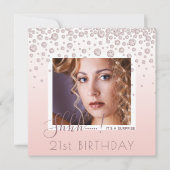 Invitation Photo Surprise Anniversaire de la fête rose diaman (Devant)