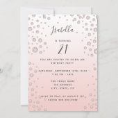 Invitation Photo Surprise Anniversaire de la fête rose diaman (Dos)