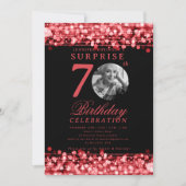 Invitation Photo SURPRISE pour une fête d'anniversaire de 70 (Devant)
