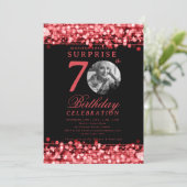Invitation Photo SURPRISE pour une fête d'anniversaire de 70 (Debout devant)