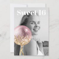 *~* PHOTO Sweet 16 Balloon Rose Anniversaire AP29