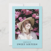 Invitation Photo Sweet 16 Modern Pastel Anniversaire (Devant)
