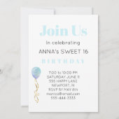 Invitation *~* PHOTO Sweet 16 Rainbow Balloon AP29 Anniversai (Dos)