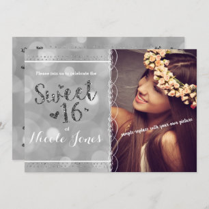 Invitation photo SWEET 16 Silver Parties scintilla