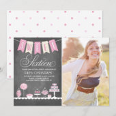 Invitation Photo sweet sixteen | Anniversaire (Devant / Derrière)