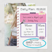 Invitation Photo Tendance Daily Planner Moderne Chic Annivers (Devant / Derrière)