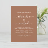 Invitation Photo Terra Cotta Boho Mariage Simple (Debout devant)