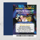 Invitation Photo Théâtre Film Marquee Anniversaire (Devant / Derrière)