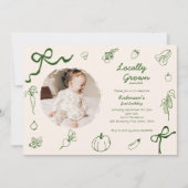 Invitation Photo tirée à la main dans la ferme cultivée local (Devant)