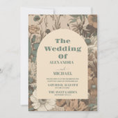 Invitation Photo Tons de terre doux et muet Fleur sauvage Mar (Devant)