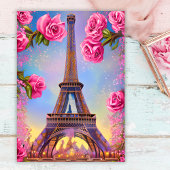 Invitation Photo Tour Eiffel Roses roses roses Chic Anniversa