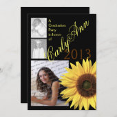 Invitation Photo Tournesol Tri (Devant / Derrière)