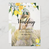 Invitation PHOTO TOUT-EN-1 BUDGET OVERLAY Lemons Mariage QR (Devant / Derrière)