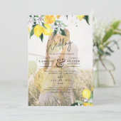 Invitation PHOTO TOUT-EN-1 OVERLAY Mariage de citrons Inviter (Debout devant)