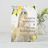 Invitation PHOTO TOUT-EN-1 OVERLAY Mariage de citrons Inviter (Debout devant)