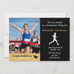 Invitation Photo Track runner félicite parti diplômé