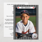Invitation Photo Trading Card Baseball Anniversaire (Devant / Derrière)