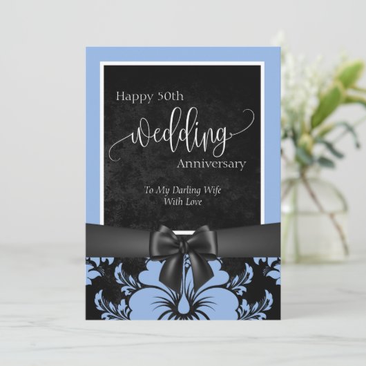 Invitation Photo traditionnel de 50e anniversaire de mariage (Debout devant)