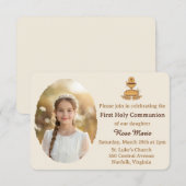 Invitation Photo traditionnel de première communion (Devant / Derrière)