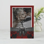 Invitation photo traditionnelle mariage et noire et noire (Debout devant)