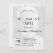 Invitation Photo transparente de la partie de retraite noir e (Devant)