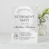 Invitation Photo transparente de la partie de retraite noir e (Debout devant)