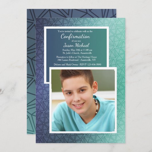 Invitation photo triangles géométriques (Devant / Derrière)