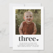 Invitation Photo Trois Coeurs 3e anniversaire (Devant)