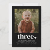 Invitation Photo Trois Coeurs 3e anniversaire (Devant)