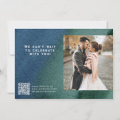 Invitation Photo Turquoise bleu minimaliste moderne (Dos)