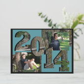 Invitation Photo Turquoise Camo Twin 2014 Arbre bleu (Debout devant)