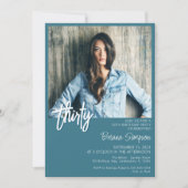 Invitation photo turquoise du 30e anniversaire (Devant)