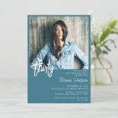 Invitation photo turquoise du 30e anniversaire (Debout devant)