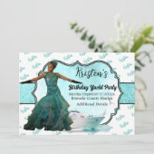 Invitation Photo Turquoise Gold Yacht Party Anniversaire (Debout devant)