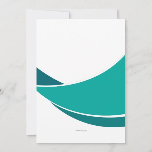 Invitation photo Turquoise moderne (Dos)