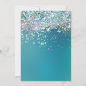 Invitation Photo Turquoise Parties scintillant d'argent 14e a (Dos)