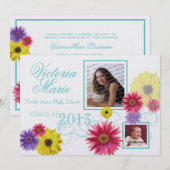 Invitation Photo Twin du Printemps Garden Graduation (Devant / Derrière)