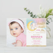 Invitation Photo Twinkle Little Star Elephant 1er Anniversair (Debout devant)