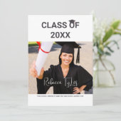 Invitation photo typographique chic noir et rouge (Debout devant)