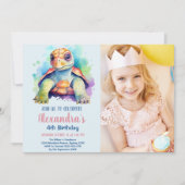 Invitation Photo Under the Sea Ocean Animals Anniversaire (Devant)