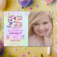 Photo Unicorn 5th Birthday – Rainbow Girl party