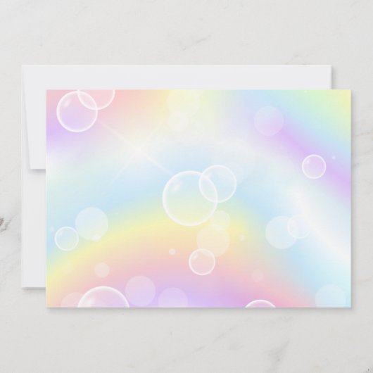 Invitation Photo Unicorn Rainbow Sparkles Gold 1er anniversai (Dos)