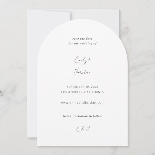 Invitation Photo V MOD Chic 3 LG Enregistrer la date Arc (Dos)