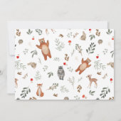 Invitation Photo verdure forêt animal bois forêt 1er annivers (Dos)