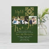 Invitation PHOTO VERT pour les 55 ans de mariage É (Debout devant)