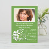 Invitation photo verte de la grappe de fleurs (Debout devant)