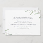 Invitation Photo verte minime changer la date Postponed (Dos)